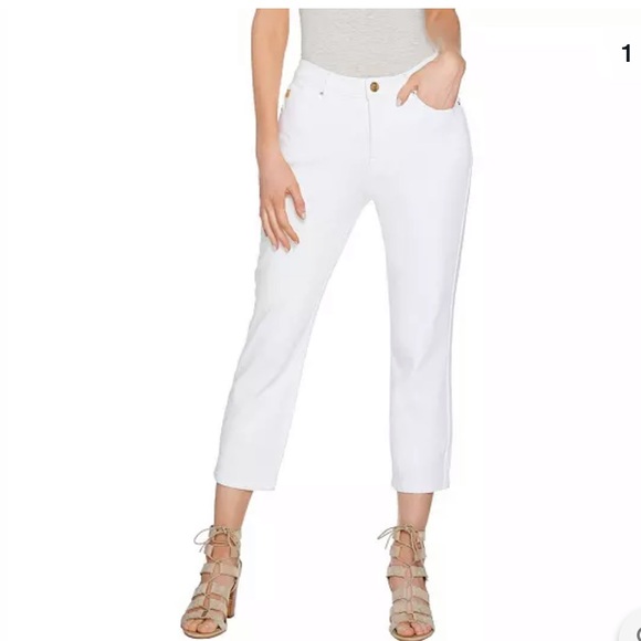 belle by kim gravel flexibelle cropped jeans